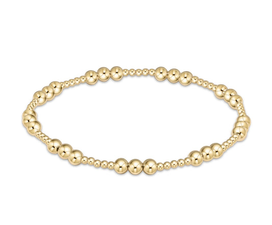 Classic Joy Pattern 4mm Bead Bracelet- Gold