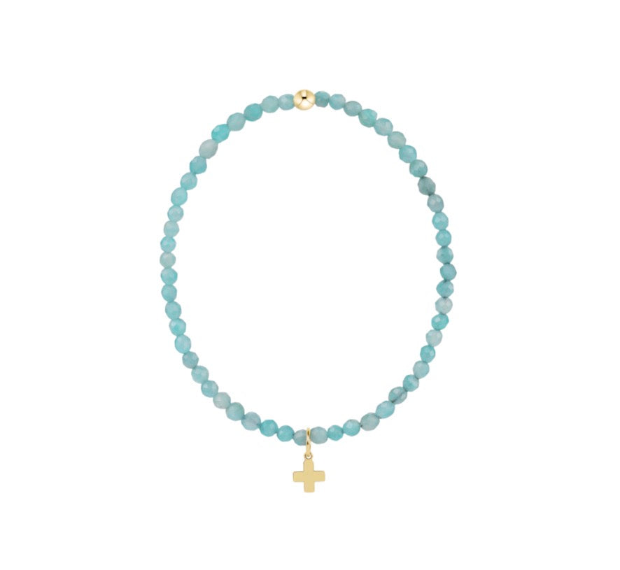 Classic Amazonite 3mm Bracelet - Signature Cross