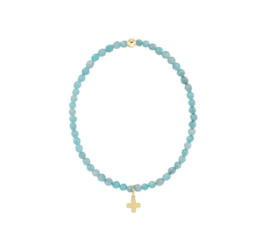 Classic Amazonite 3mm Bracelet - Signature Cross