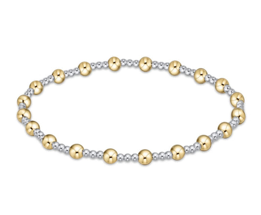 Classic Sincerity Pattern 4mm Bead Bracelet - Mixed Metal