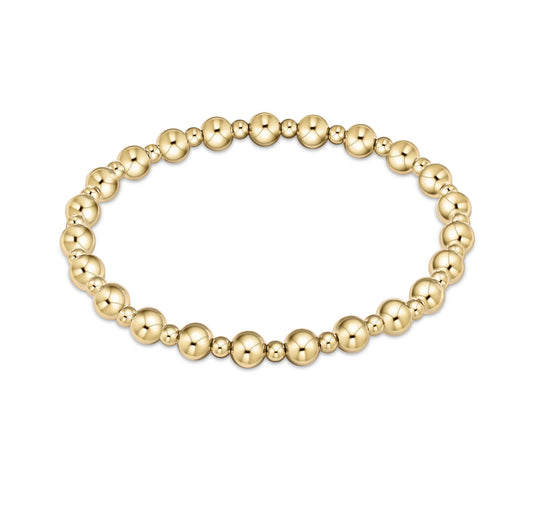 Classic Grateful Pattern 5mm Bead Bracelet- Gold