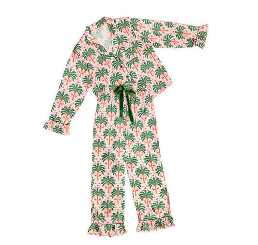 Palm Beach Full-Length Ruffled PJ Set