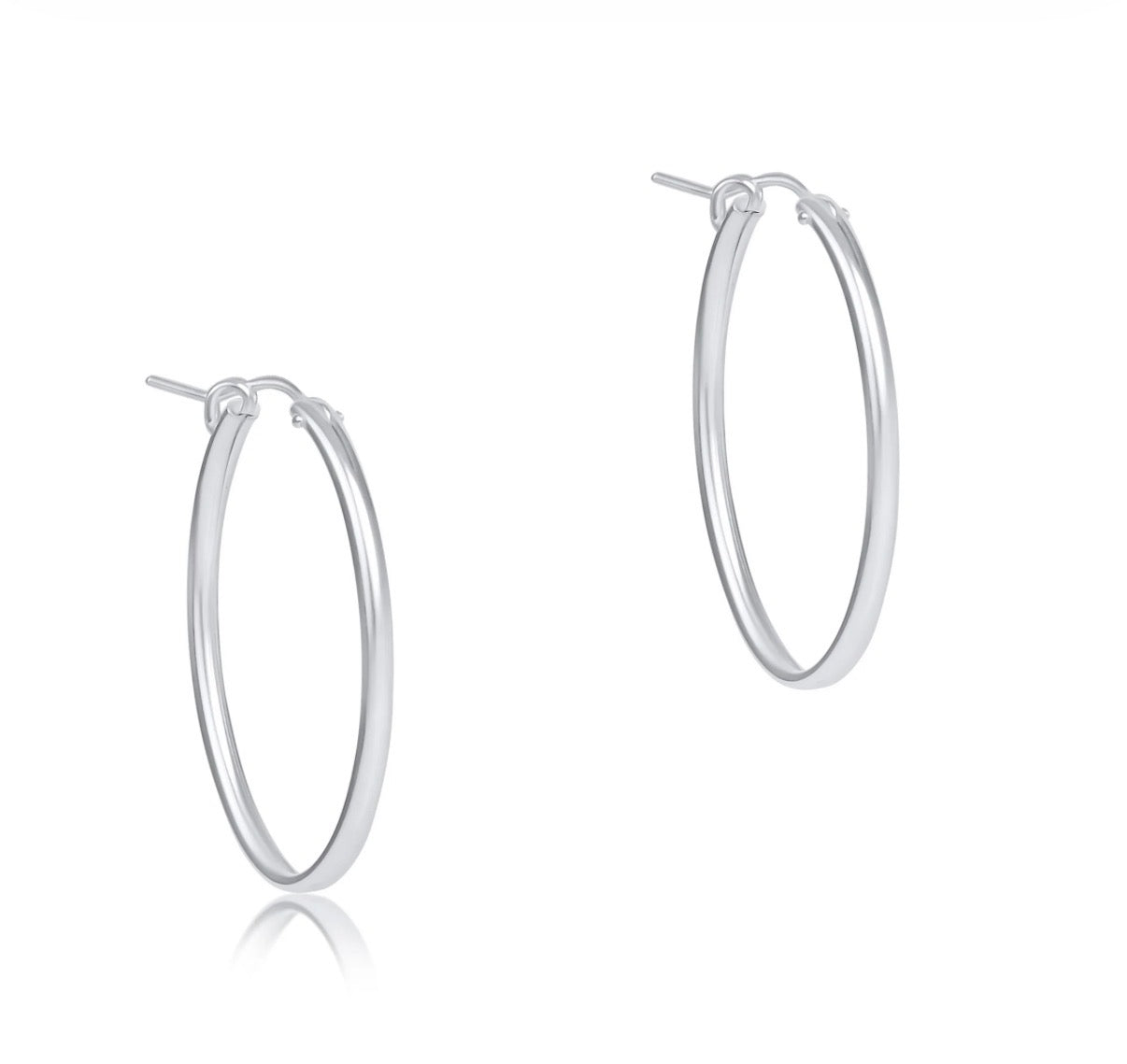 oval sterling 1" hoop- smooth