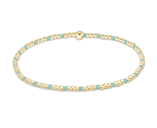 egirl Hope Sincerity Pattern 2mm Bead Bracelet - mint