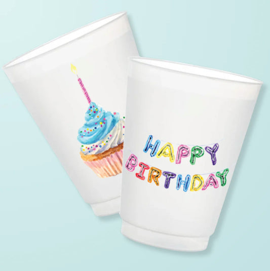 Happy Birthday Frosted Cups