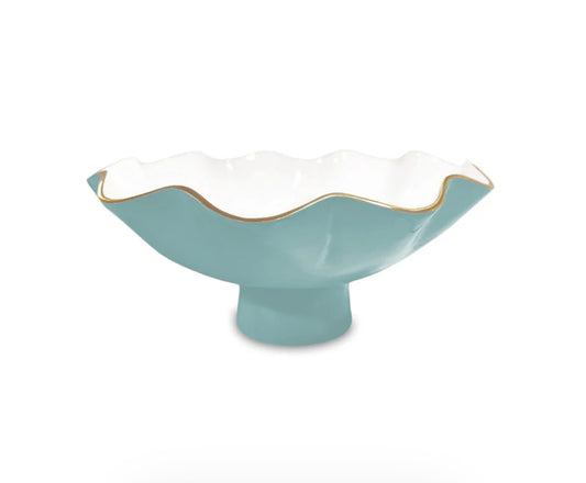 ENCANTO Carola Small Pedestal- Turqoise and White