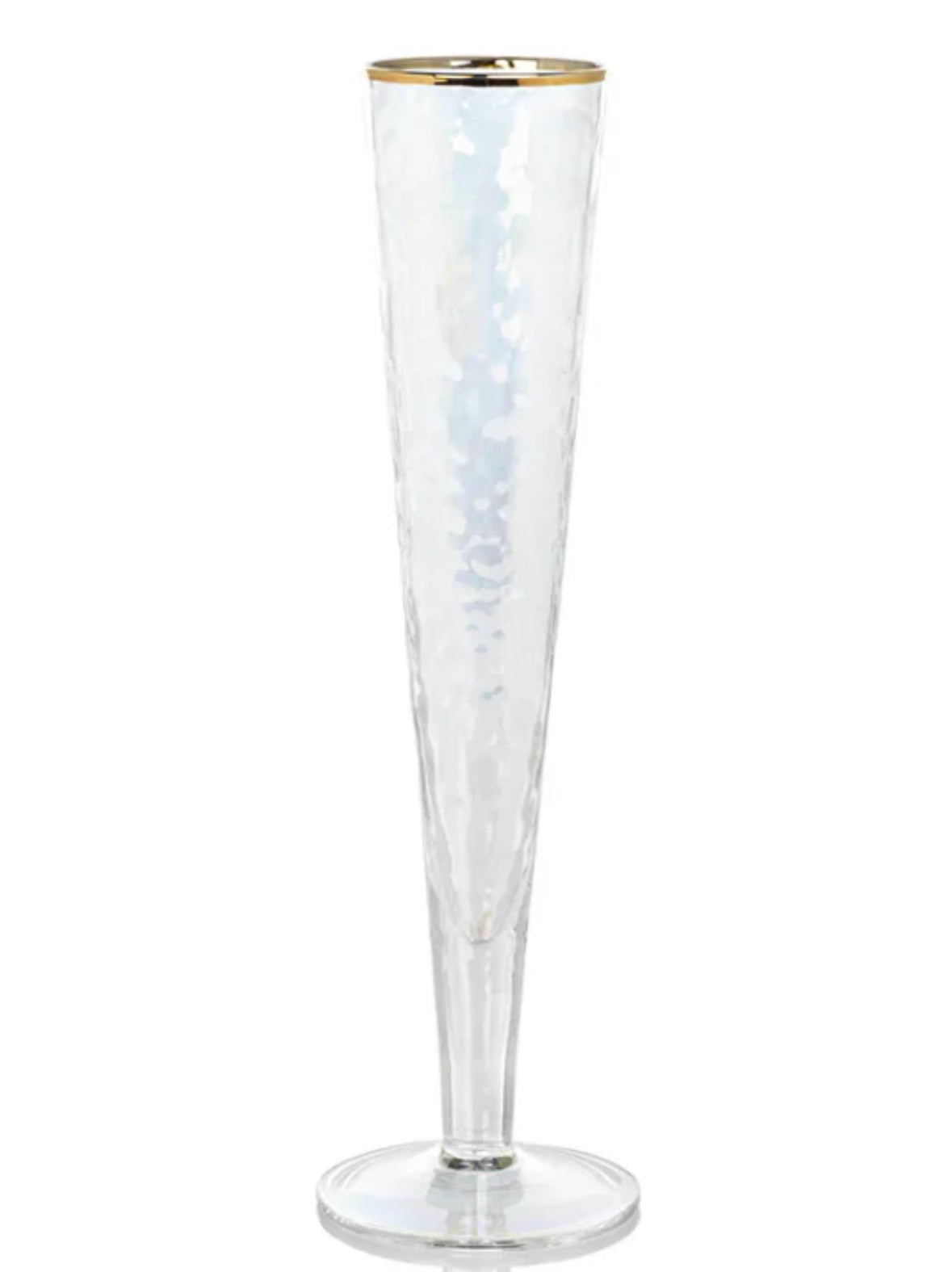 Slim Luster Champagne Glass with Gold Rim