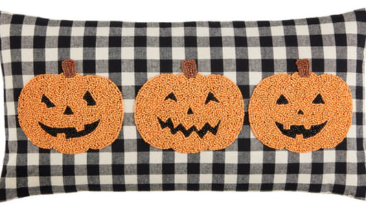 Jack O Lantern Beaded Pillow