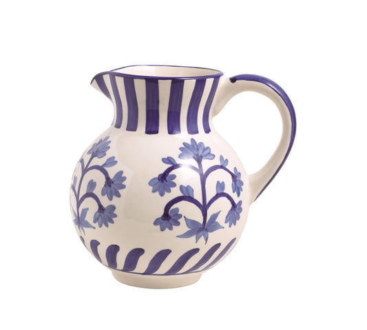 Blue Floral Pitcher