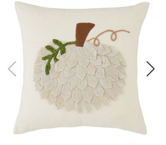 SQUARE VELVET RIBBON PUMPKIN PILLOW