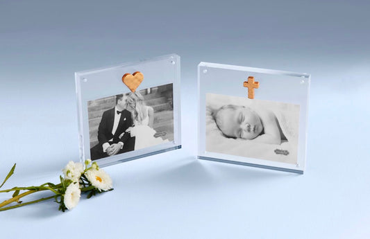 Clear Acrylic Frame with Gold Heart