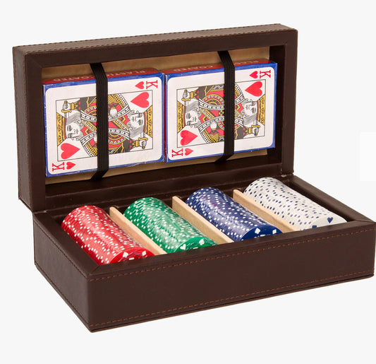 Leather Poker Set