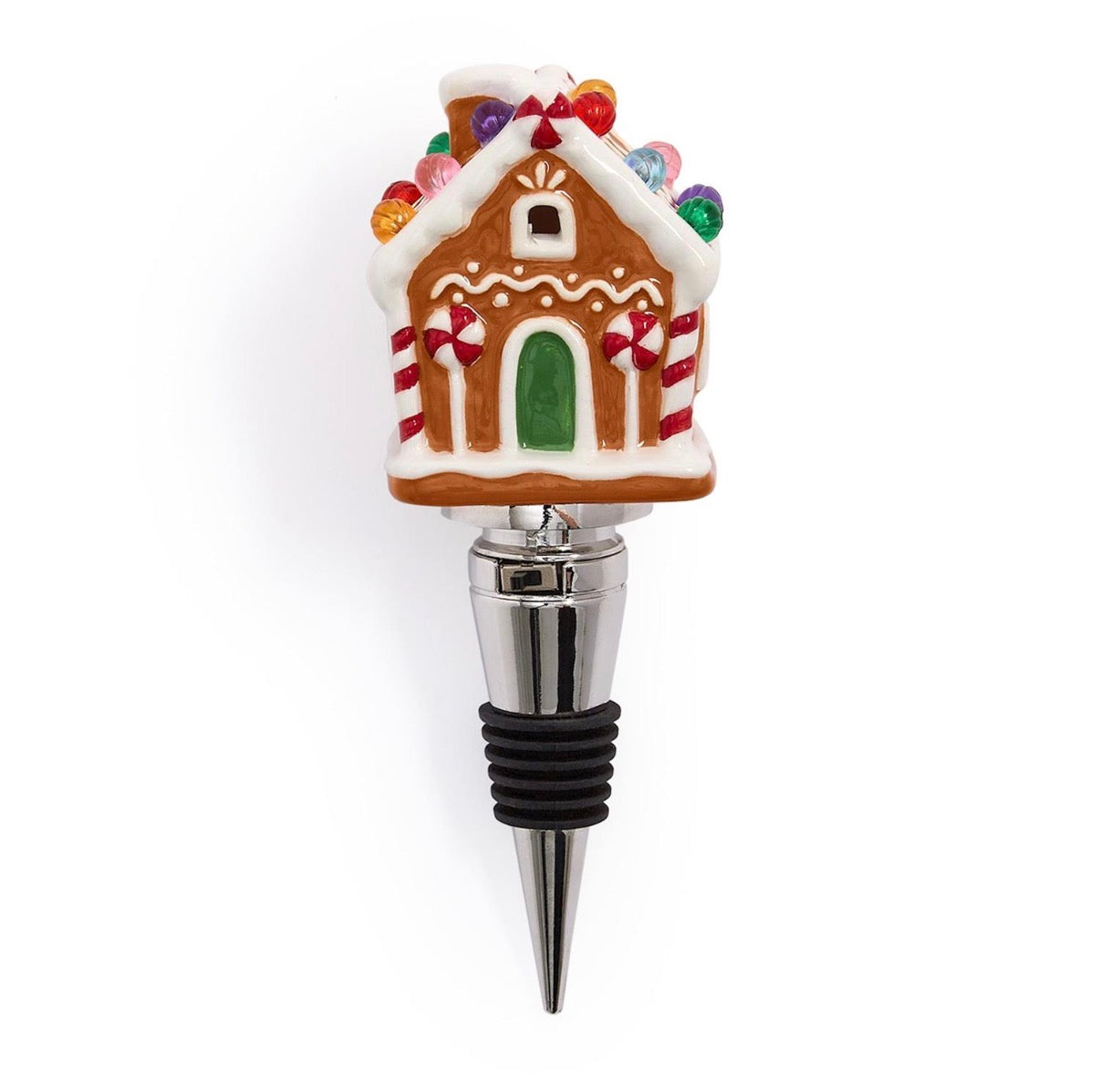 Gingerbread House Light-Up Bottle Stopper