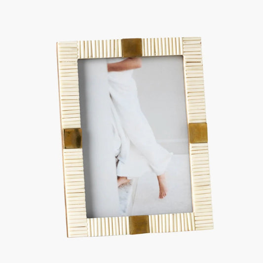 Maha Bone with Brass Trim Photo Frame-4x6