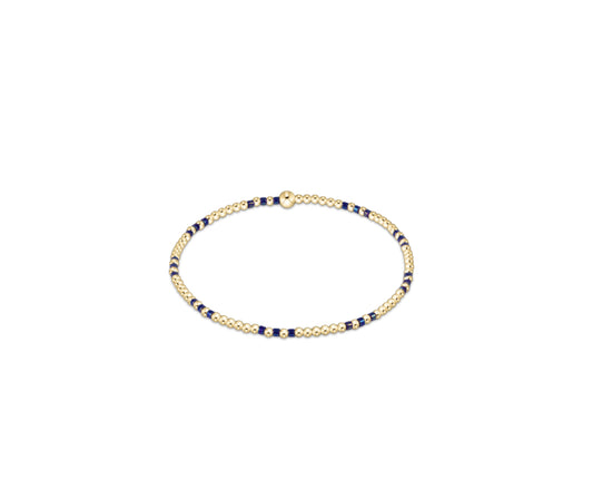 Hope Joy Pattern 2mm Bead Bracelet- Blue Metallic