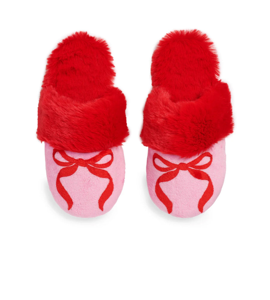 Bow Slippers- Red