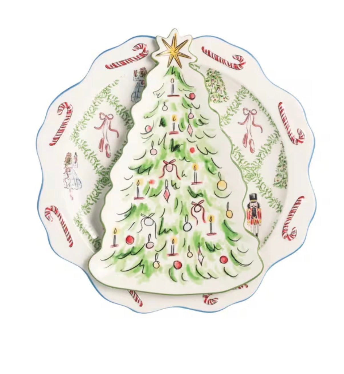 NUTCRACKER AND TREE NESTED TRAY SET
