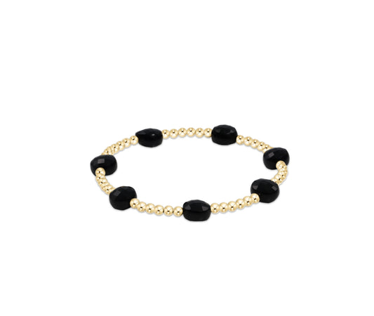 Admire Gold 3mm Bead Bracelet - Onyx