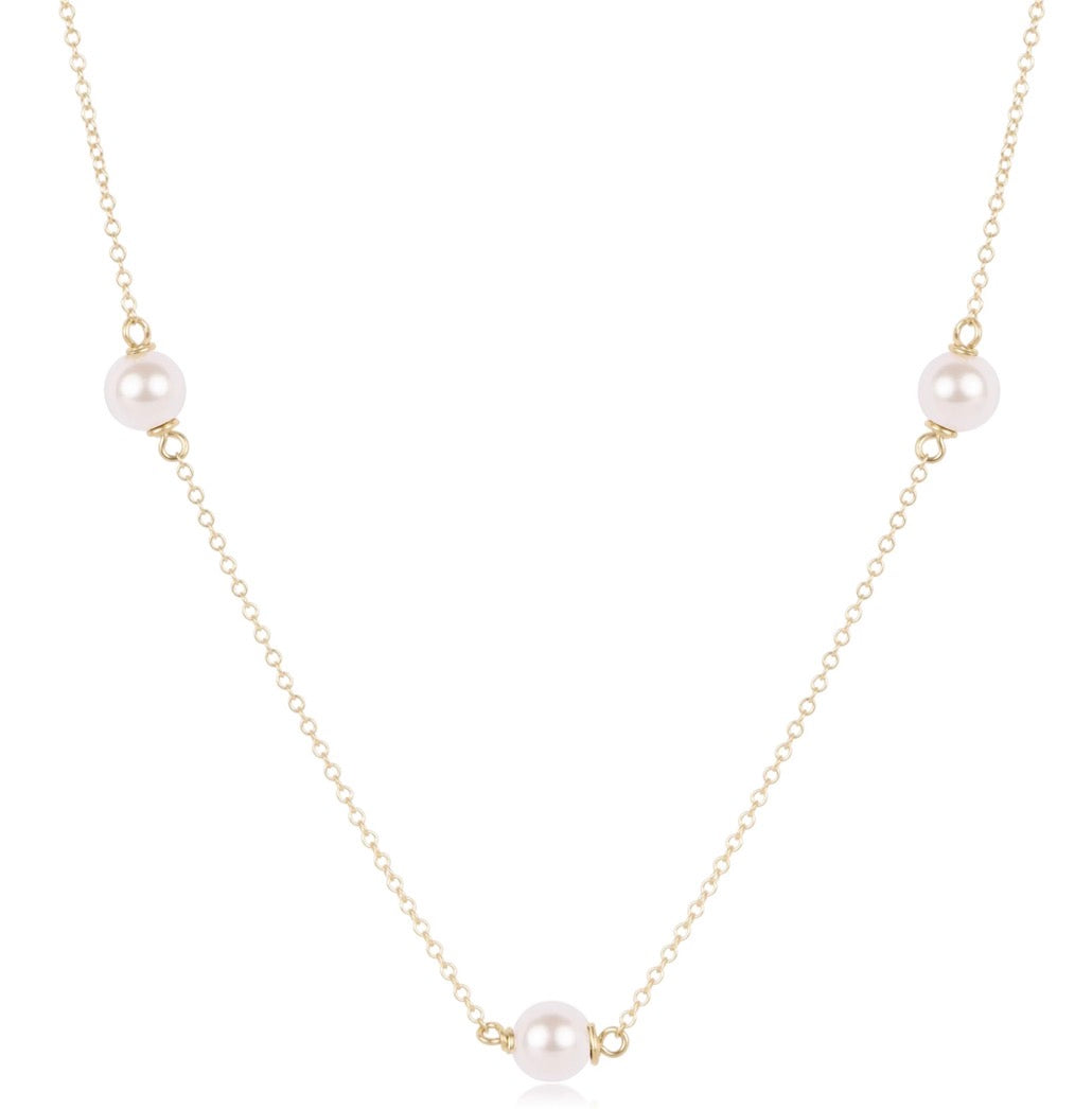 15” Simplicity Chain Gold- Pearl 6mm