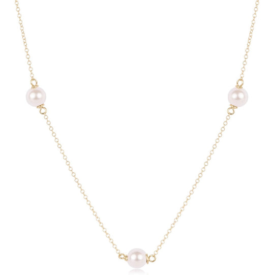 15” Simplicity Chain Gold- Pearl 6mm