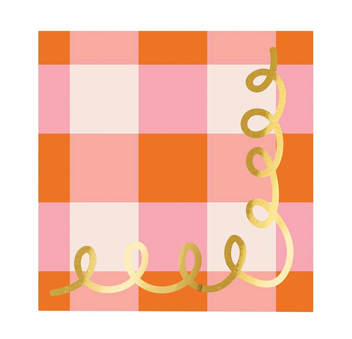 Pink Plaid Foil Napkins