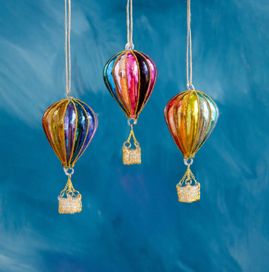Rainbow Hot Air Balloon Ornament