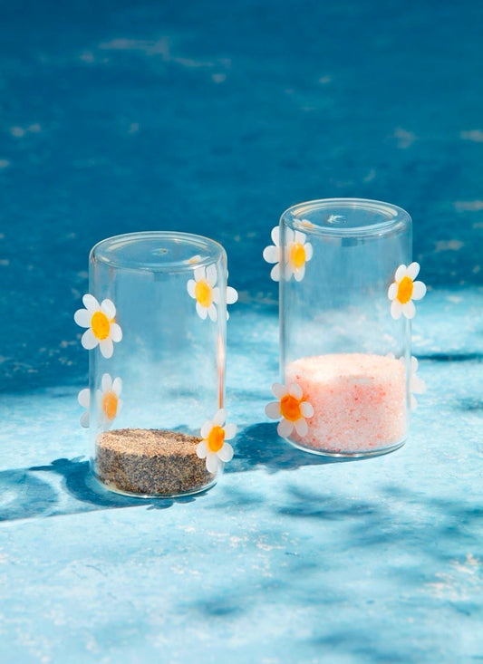 Glass Daisy Salt & Pepper Set