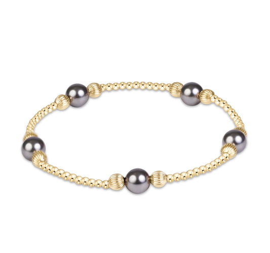 purpose pearl dark grey 6mm dignity gold bracelet