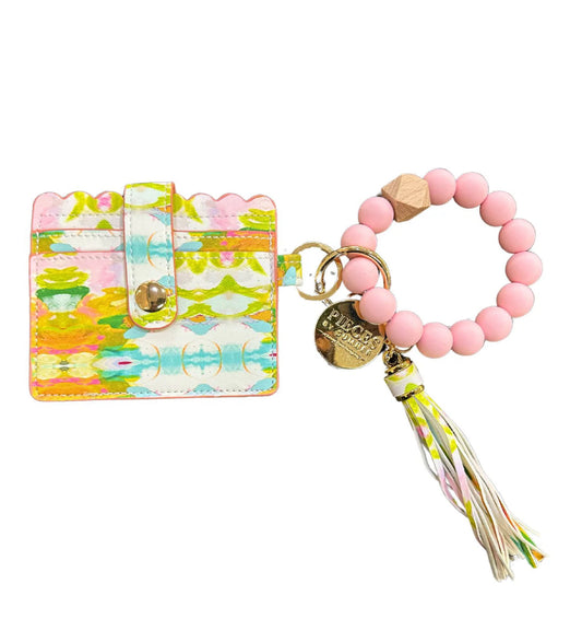 Keychain Wristlet Wallet- Palm Beach