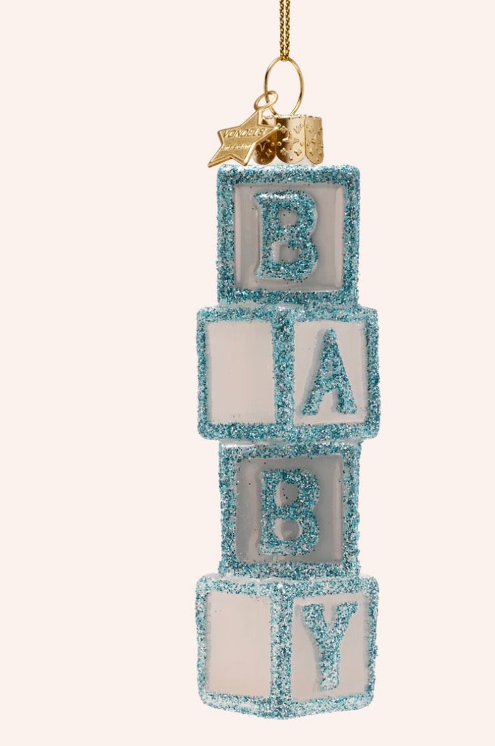 Blue Baby Blocks Ornament