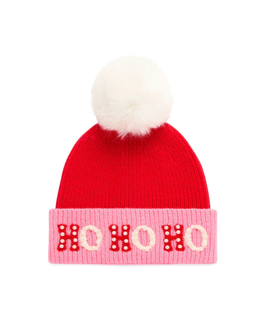 HO HO HO Beanie with Pearls