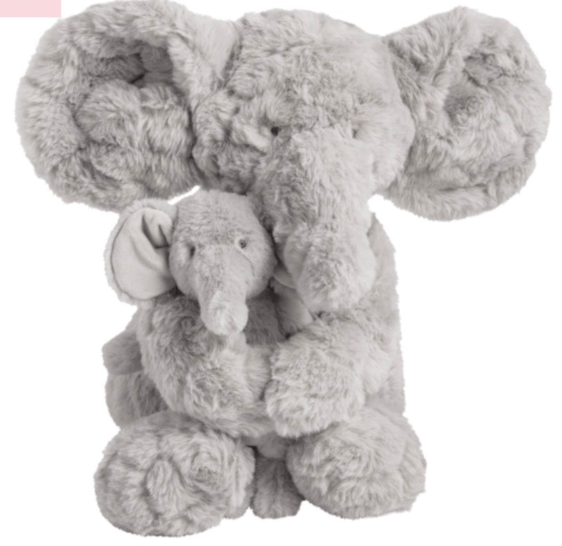 Mom and Baby Elephant Plush Set