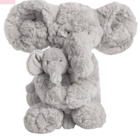 Mom and Baby Elephant Plush Set