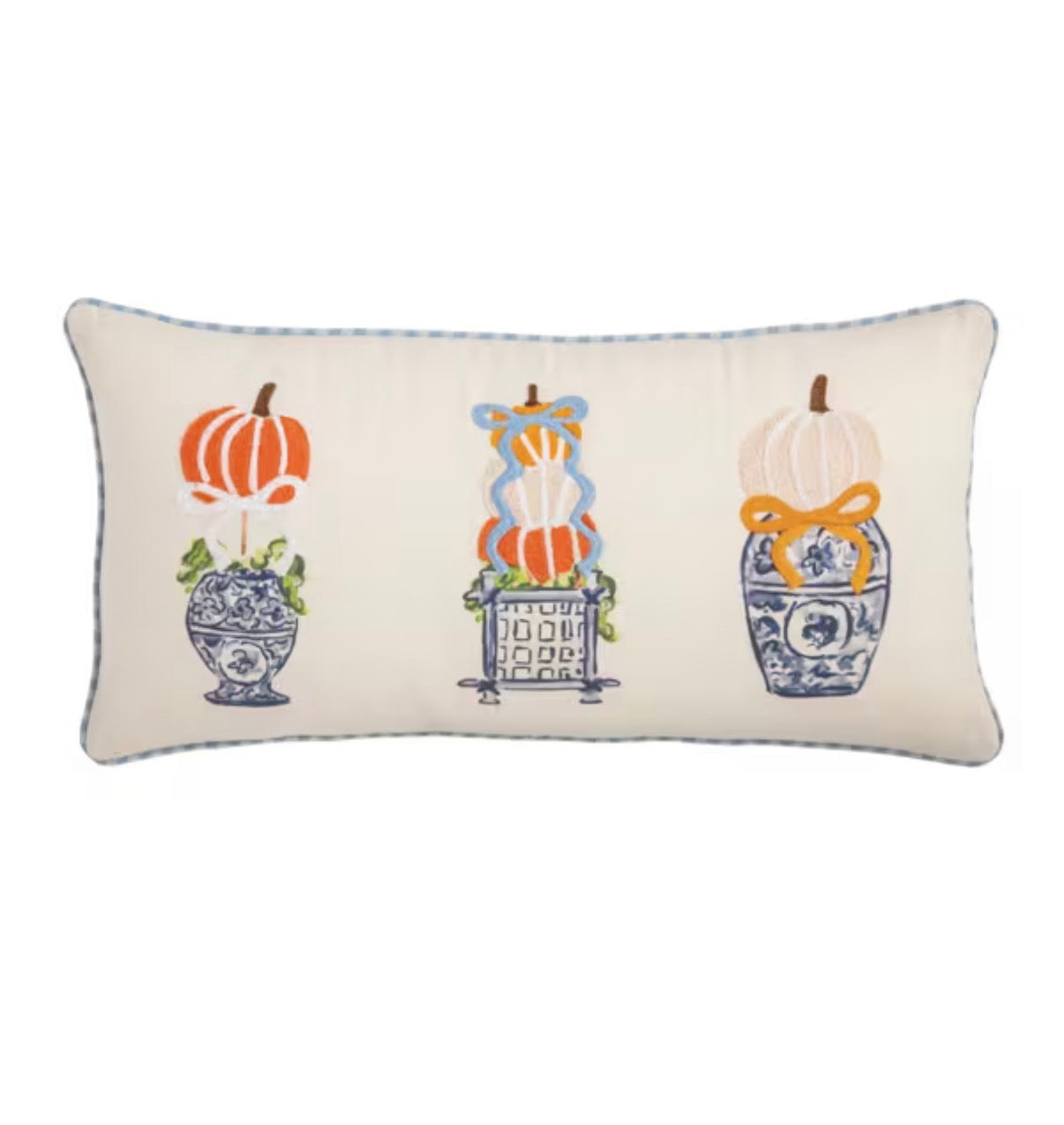 Lumbar Topiary Appliqué Pillow
