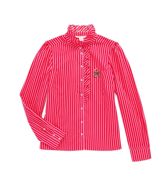 Candy Cane Ruffle Blouse