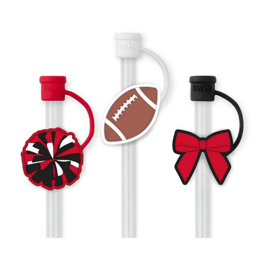 We’ve Got Spirit Straw Topper- Red & Black
