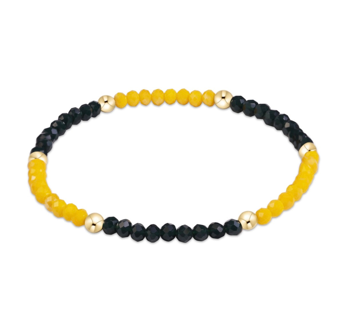 gameday flirty presence bracelet - dark green and gold yellow
