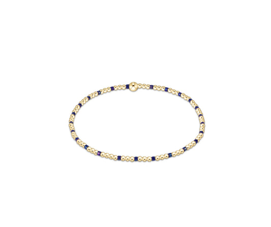 Hope Sincerity Pattern 2mm Bead Bracelet- Blue Metallic
