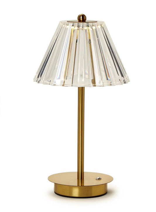 Gold Cordless Lamp with Acrylic Shade