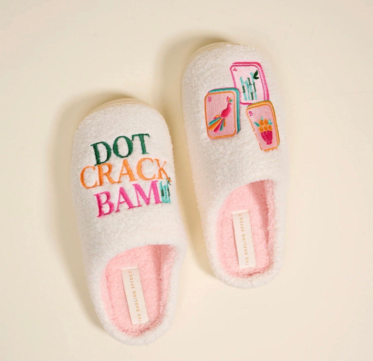 Fuzzy Slippers- Crack Dot Bam