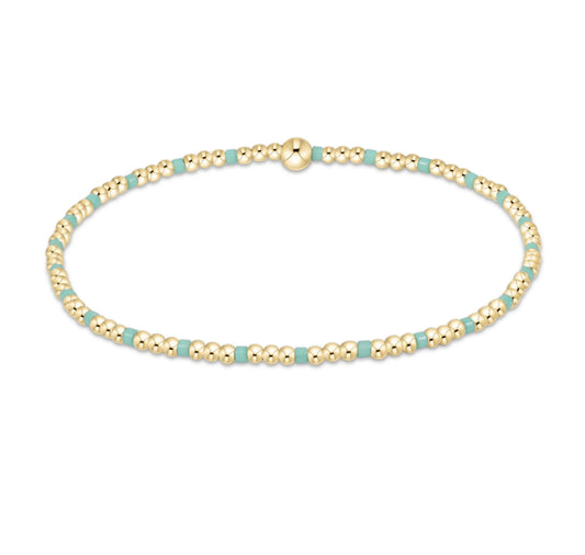 Hope Sincerity Pattern 2mm Bead Bracelet - mint