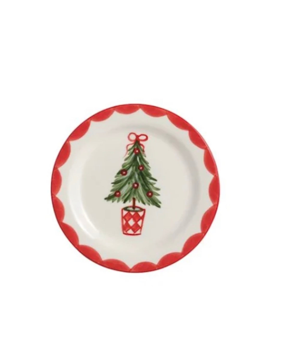 Hand Painted Christmas Tidbit Plate