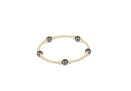 Purpose Pearl 6mm Bead Bracelet- Pearl Dark Grey