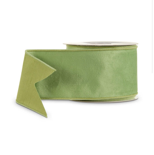 4" X 10 Yds Sage Green Wired Ribbon