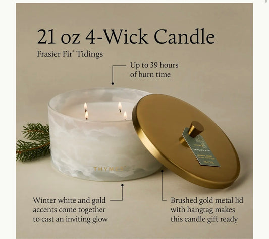 Frasier Fir® Tidings 4-Wick Statement Candle