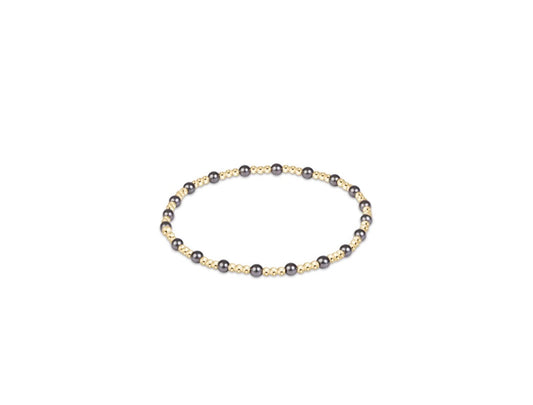 Sincerity Pearl 3mm Bracelet- Dark Grey