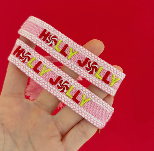 Holly jolly Christmas MINI tassel bracelet