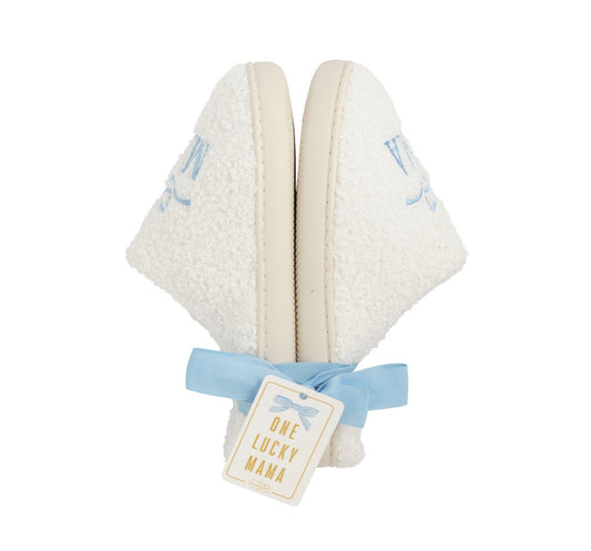 Mama Embroidered Slippers