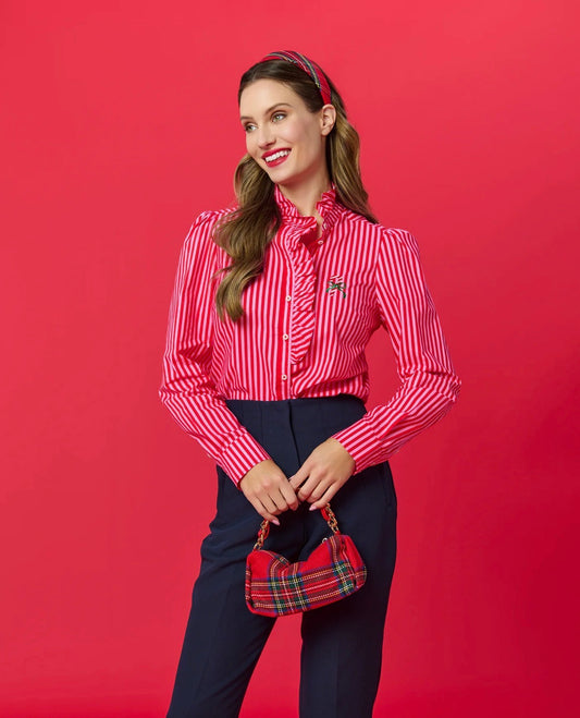 Candy Cane Ruffle Blouse