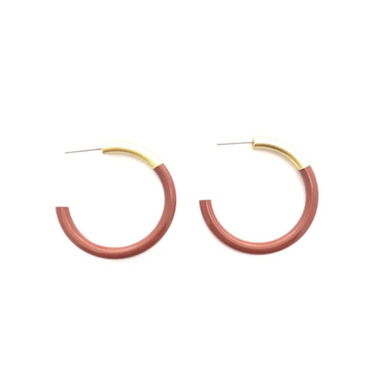 Liz Medium Hoop- Brown